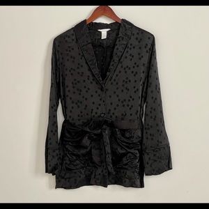 H&M black long sleeve night gown (polka dot) size: